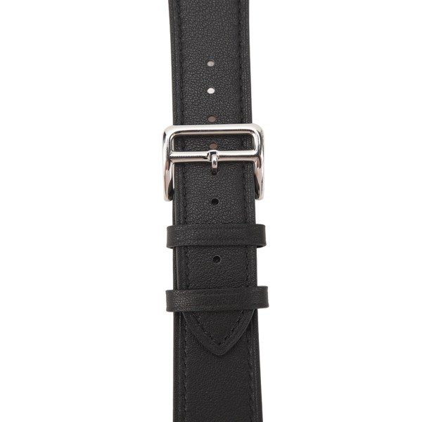 Smart Watch Band Urrem Læder Smart Watch Tilbehør til IOS Watch Series SE 8 7 6 5 4 3 2 1 42mm 44mm 45mm Sort