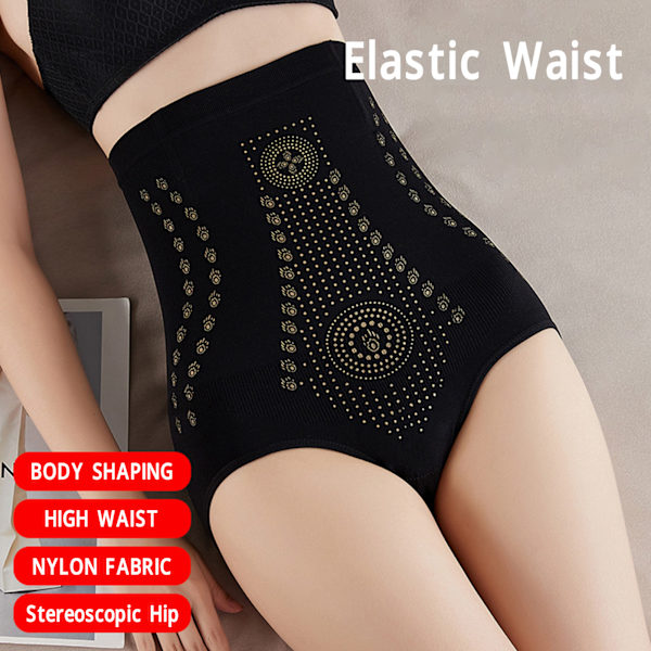 Formgivande Shorts Hög Midja Magstrammande Underkläder Nylon Kvinna Höftlyftande Underbyxor Svart XXL (för 90-110kg)