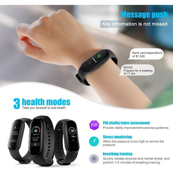 Smart Band M5 Aktivitetsmåler, Fitness Tracker