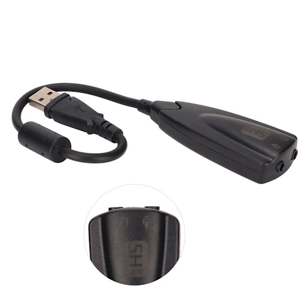 Ljudkort Virtuellt 7.1 Plus Plug and Play USB Stereo Ljudkort Hörlursadapter för Stationär Dator Bärbar Dator