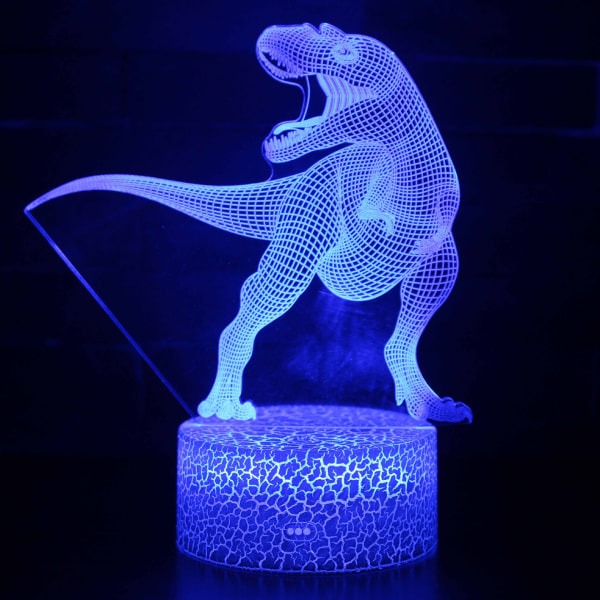 3D Nattlampa Cartoon Dinosaur Sovrumsatmosfär Ljus Färgglad Touch Intelligent LED Bordlampa ZB-29