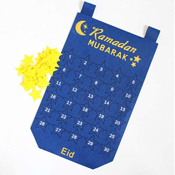 Adventskalender - Ramadankalender för barn | Ramadan-kalendern 30 dagars Eid Mubarak-nedräkningskalender blue