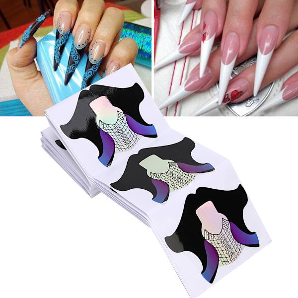 Neglekunst Form Farverige Akryl Neglekunst Form Fisk Formet Negleforlængelse Sticker Manicure Tilbehør (100 stk. pose)