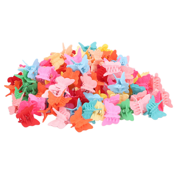 100 stk. Mini Butterfly Hårklemmer for Småjenter Fargerike Hårtilbehør Søte Butterfly Hårklemmer