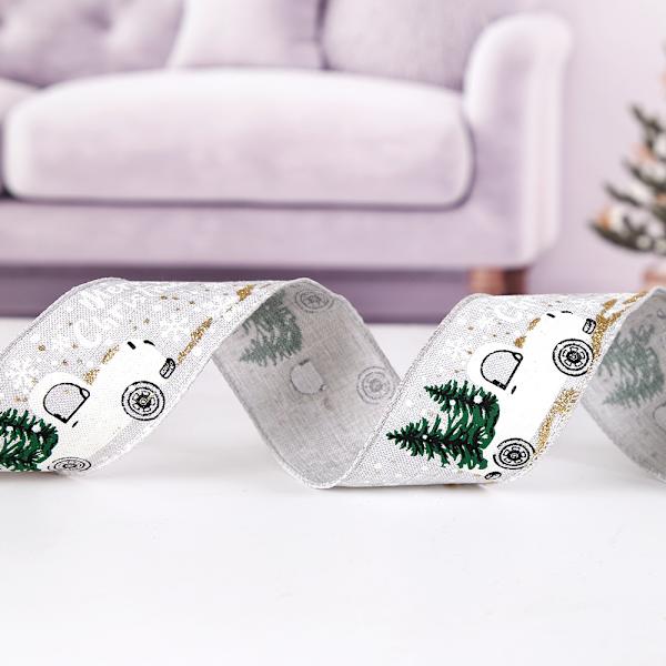 Julepynt Julebånd Juletræspynt Hængende Pynt Farverigt Bilprintbånd 3M Christmas Gray