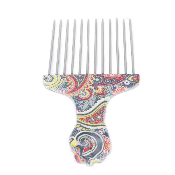 Hårplukkekam Profesjonell Afro Rustfritt Stål Tanglefri Hårplukkekam for Krøllete Hår Styling K4