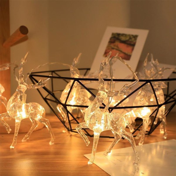 Hjorte LED-lys Juledekorasjon Led Hjorte Julepynt Warm White 1.5 M 10led[usb]