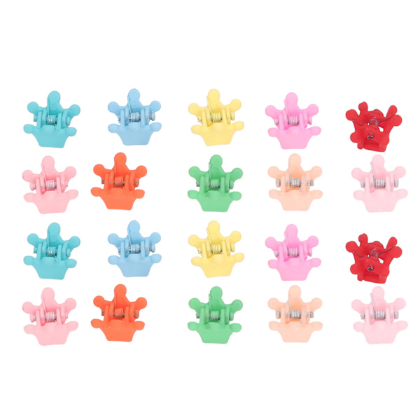 100 st Mini Crown Hårklämma Klämmor Färgglada Cartoon Stark Håll Lovely Tiny Hårklämma Klämmor Tillbehör för Baby