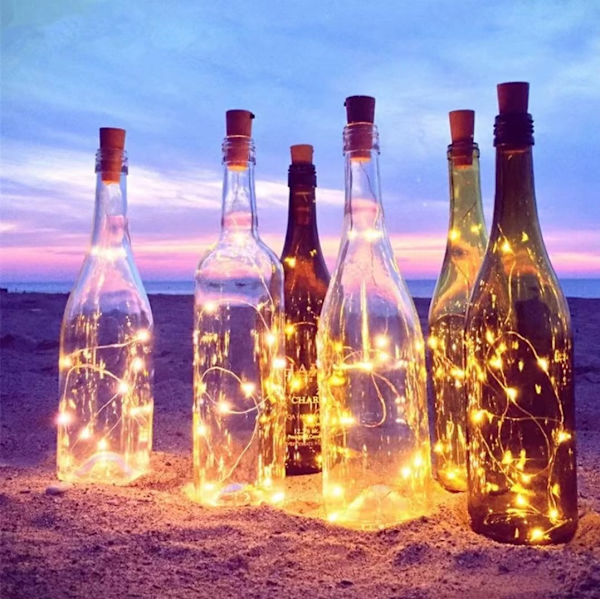 10 stk. Vinflaske Lampe Julepynt