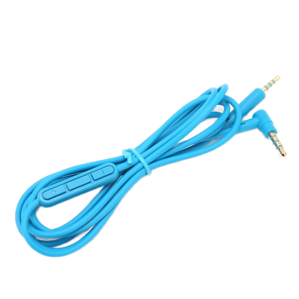 Reserve lydkabel hodetelefonkabel med in line mikrofon volumkontroll for QC25 QC35 hodetelefonerBlå