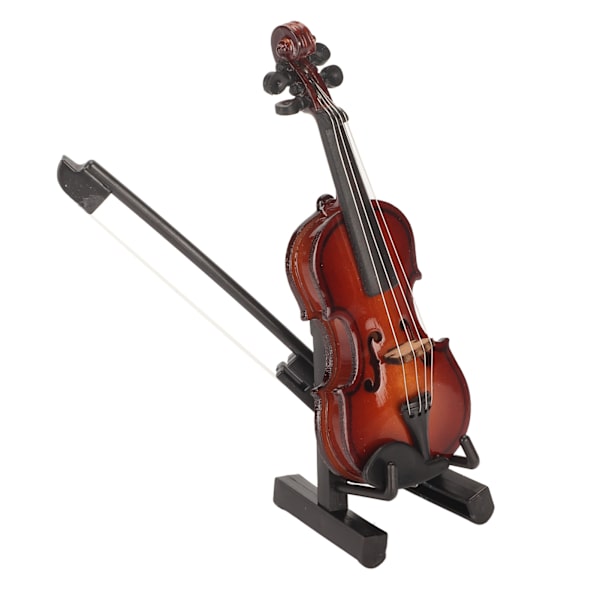 8cm Miniatyrviolin i Trä, Miniatyr Musikinstrument för Hemmakontor Dekoration Födelsedagspresent