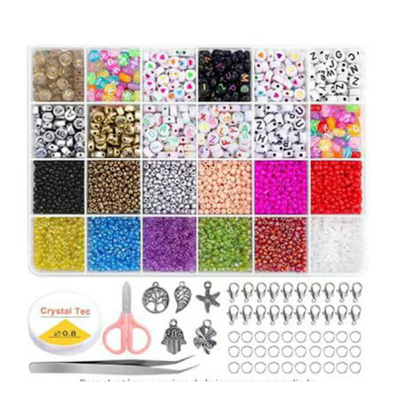 DIY Perleboks Sæt Bogstavperler Multifarvet  DIY Armbånd Halskæde Tilbehør 6
