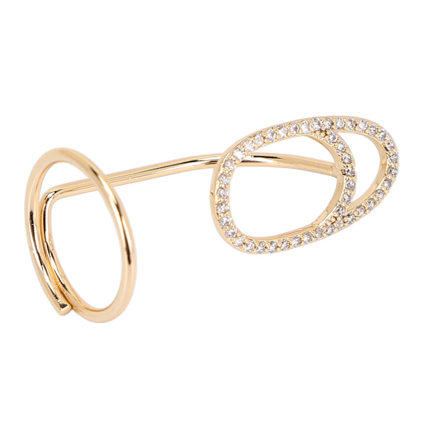 Fingerneglringe til Kvinder Rhinestones Eksklusiv Moderigtig Fingernegl Dæk Ring Neglekunst Dekoration Guld
