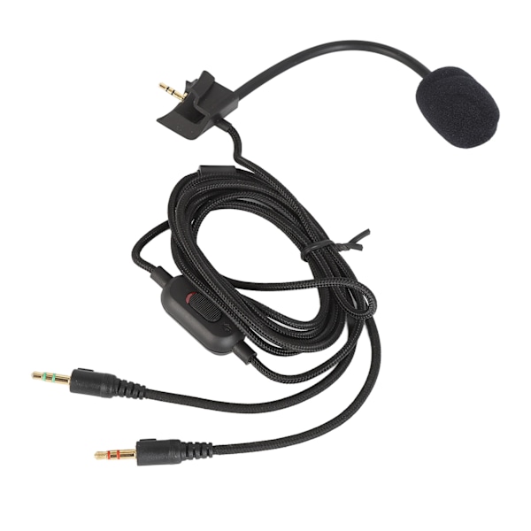 Ersättningskabel för mikrofon, brusreducerande mikrofonkabel med volymjustering och tyst knapp för spelheadset