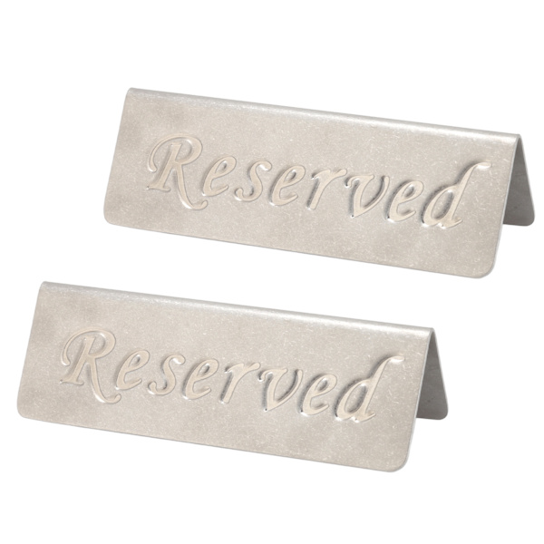 2 stk. Metal Rustfrit Stål Reserveret Skilt Dobbeltsidet Reserveret Bordskilt til Restauranter Bar Cafe Tehus Hotel