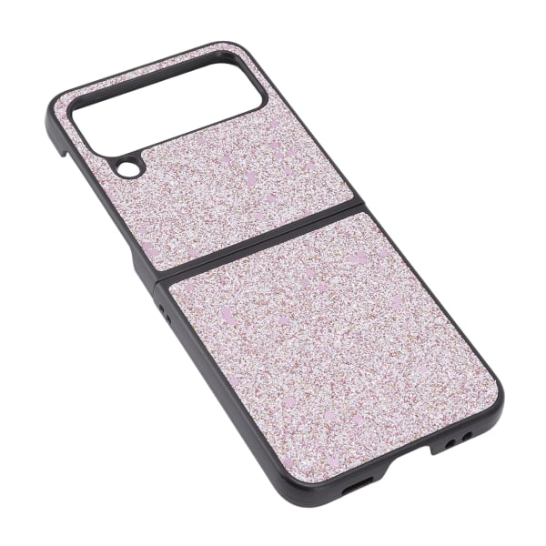 Blank skinnveske med skinnende overflate, ABS-materiale, ripebestandig, sammenleggbar skjerm, for Samsung Galaxy Z FLIP 4, rosa