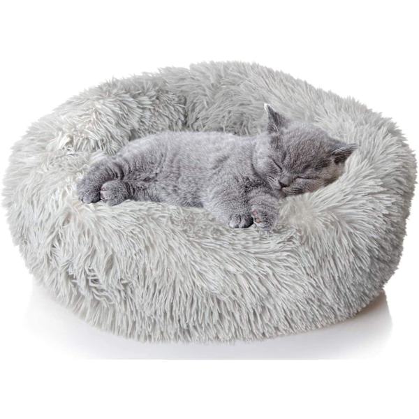 Säng för katt, rund kattbädd plysch hundbädd