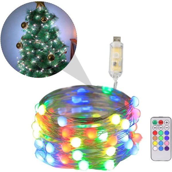 RGB USB Jul Dekorativa LED Ljussträng Julgran Smyckning