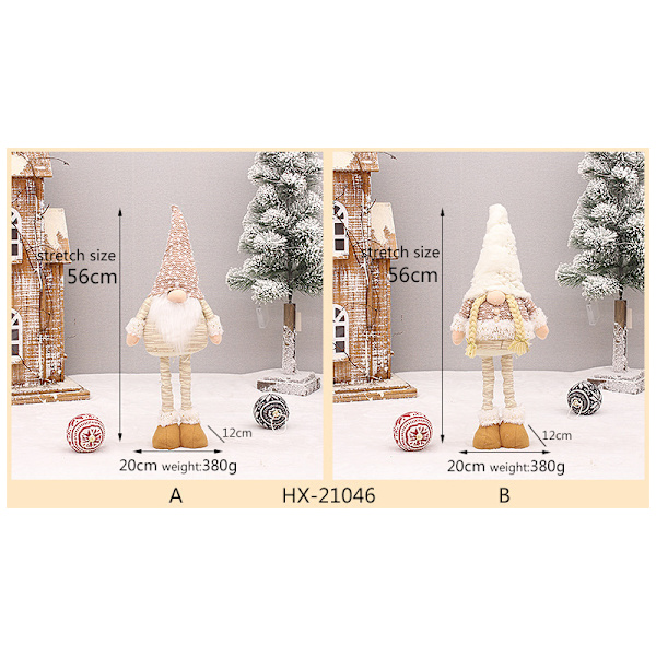 Juldekorationer Vit Skägg Ansiktslös Docka Infällbar Docka Ljusutsändande Rudolf Ornament 3