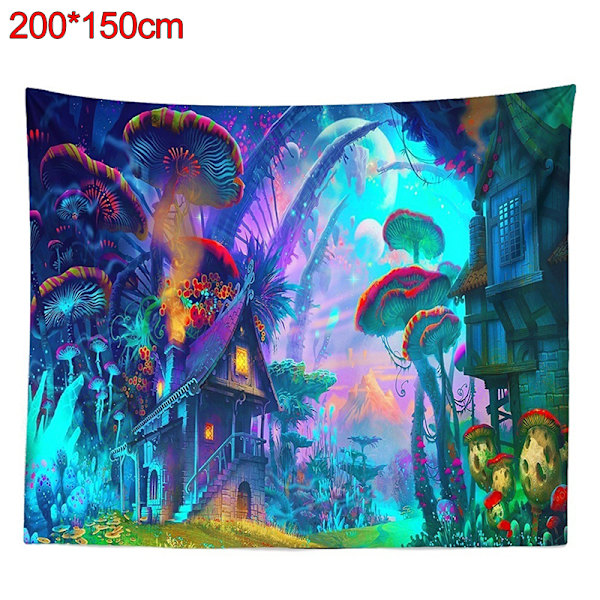 Psykedeelinen sienitalo seinävaate taide 203*153cm
