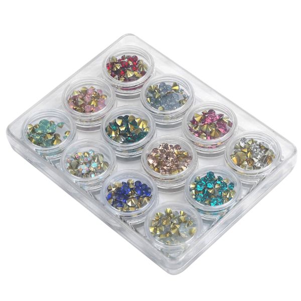Negle Rhinestones Fancy Form Glitter Krystal Mixet Neglekunst Dekoration Manicure Værktøj