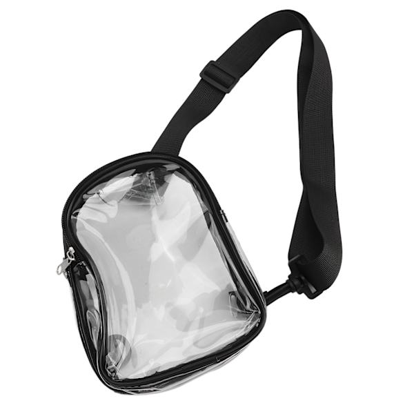 Transparent Axelväska Mode Stor Kapacitet Vattentät Klar PVC Axelväska för Dagligt Arbete Resa Strand Svart