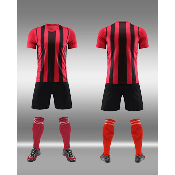 Nyt Fodbolddragt Sæt til Voksne og Børn - Træningsdragt med Let Bord - Fodbolddragt til Konkurrence - Holduniform BA S Main Size 26 (140cm-150cm)