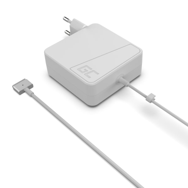 Greencell Macbook Charger 60W, MagSafe 2, 3.65A – valkoinen