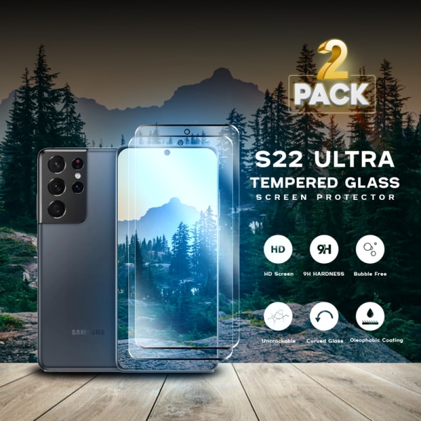 2 Pack - Samsung S22 ULTRA - 9H Härdat Glas - 3D Super Kvalitet