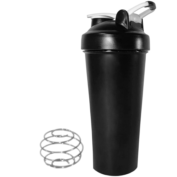 Shaker med Blandingskugle - 600 ml - Sort Sort