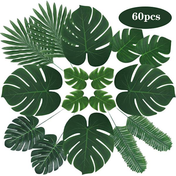 60 st/set Simulerade Tropiska Löv Hawaii Dekoration för Hemmet