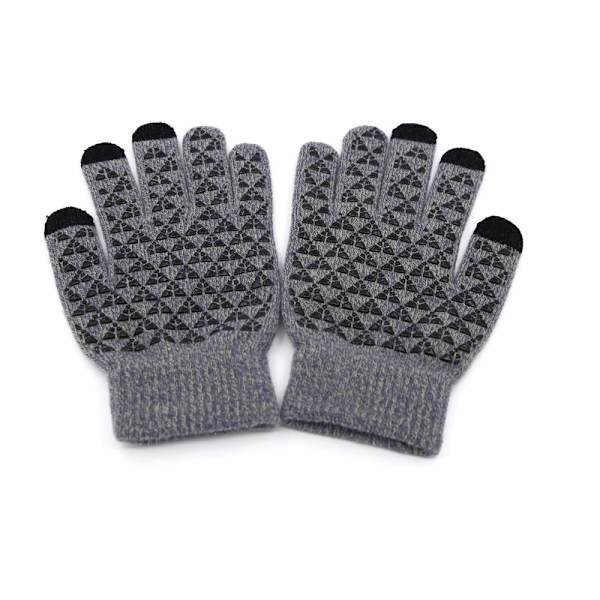 Varmfodrade touch-handskar med fleecefoder Grå/svart/rosa (onesize) Grey