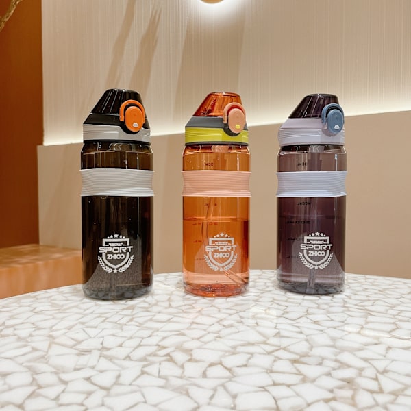 Vandflaske Sport med sugerør drikkeflaske 700ML orange