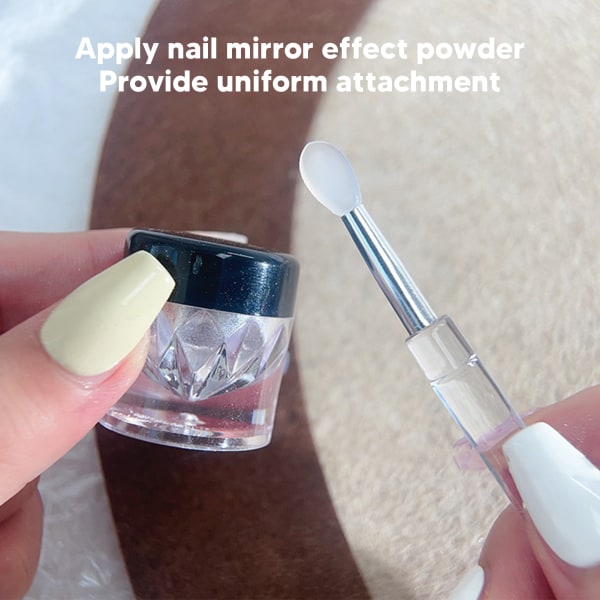 10 kpl Nail Art Silikonitikku Uudelleenkäytettävä Uniform Attach Mirror Effect Powder Smudge Stick cover kanssa