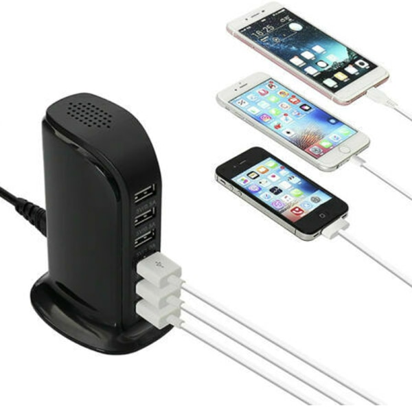 Seks-ports lader for flere enheter Smarttelefon nettbrett