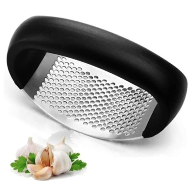 Hvidløgspresse i stål - Garlic press - Sort