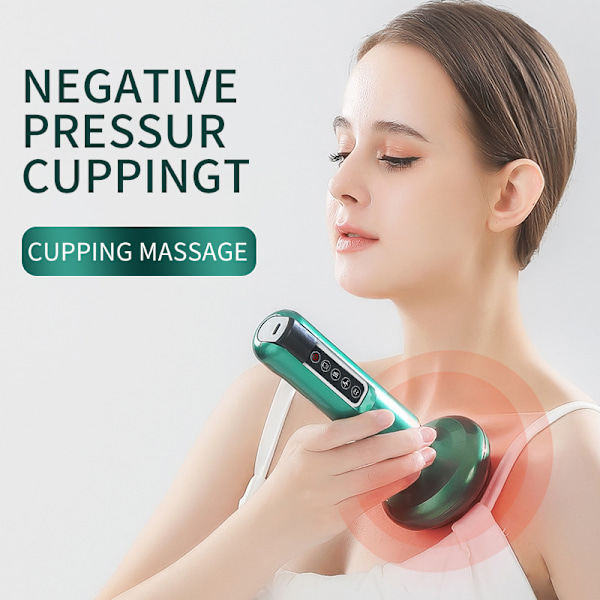 Elektrisk skrapeinstrument for lading, skraping, cupping og åpning av meridianer 12 levels green