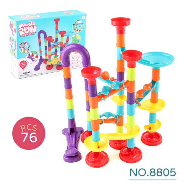 Kulabana Stor Partikel Glidkula Byggklossar Pussel Monteringsskena Byggklossar Leksaker 76pcs-B