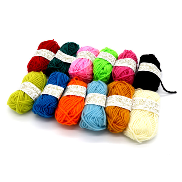 12 Farger Barn DIY Håndlaget Ull Barnehage Håndlaget DIY Materialer 12PCS (Fixed Color)