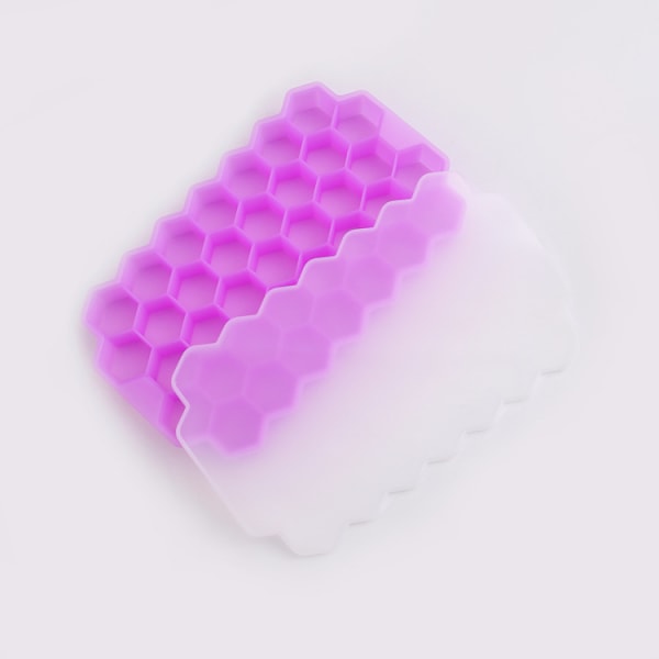Hushållsisframställning Isbricka Honeycomb Ice Cube Slipverktyg Isbricka 37 Grid Ätbar Silikon Honeycomb Ice Cube Form Purple