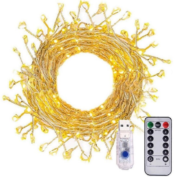 Jul batteri presentförpackning kreativa hängande träd dekorativa lampor Led färgad lampa koppartråd Warm White USB-3M100led
