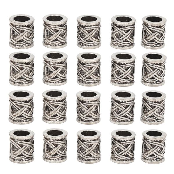 20 stk. skægbeads retro legering multifunktionelle hår tube beads til DIY smykke dekoration