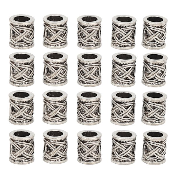 20PCS Skäggpärlor Retro Legering Flerfunktionella Hårpärlor för DIY Smyckesdekoration