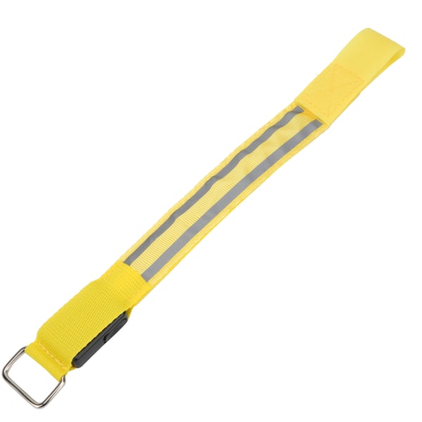 Reflekterande LED-ljusarmband Dubbla självlysande remsor Light Up Armband Armband för nattlöpning Batteridriven Gul
