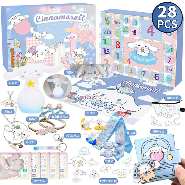 Jule-nedtællings Blind Box Børns Enhjørning Lille Gul And Byggeklodser Sanrio Cinnamoroll