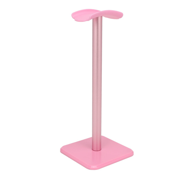 Hörlursstativ Rundade hörn Halkskyddsbas TPU-bricka Robust metallstång Headset-hållare för hemspelskontor Rosa
