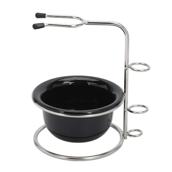 Barberhøvelstativ, robust, stabilt, stilig utseende, rustfritt, bærbart, skål for barberskum til herrer, for frisørsalong, hotell, hjem