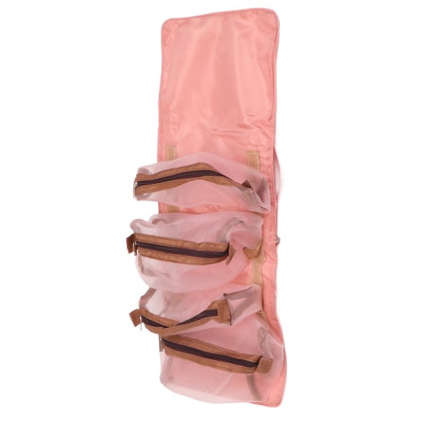 Avtagbar Cosmefic-väska Vikbar 4 i 1 multifunktionshängande sminkväskor med krok och ögla för utomhusresor Rosa