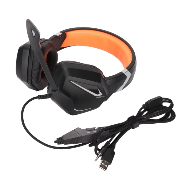 Gaming Headset Stereo Game Over Ear Hörlurar med Volymkontroll och Dynamisk RGB för PS4 för Switch för Xbox