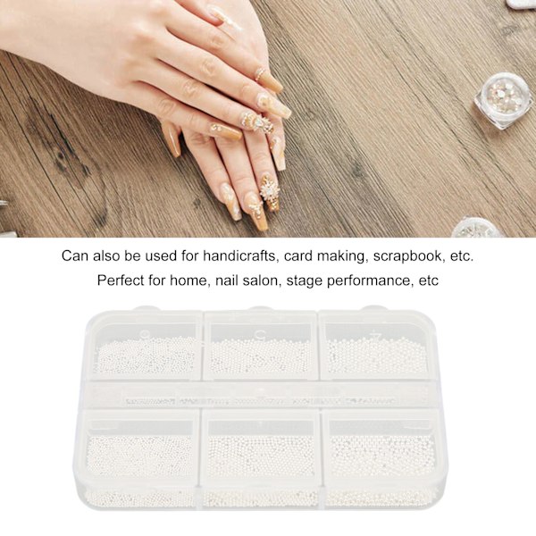 Nagelkonst Pärlor Hemma Salong Utsökt DIY Metall Mini Nagel Pärlor Dekoration för Nagelkonstnär Nybörjare Silver
